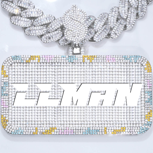 CUSTOM LETTER NECKLACE 3D COLORFUL SQUARE