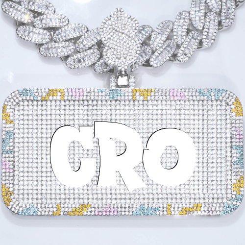 CUSTOM LETTER NECKLACE 3D COLORFUL SQUARE