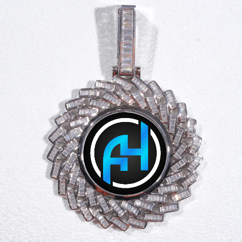 Large 3D Baguette Custom Picture Pendant