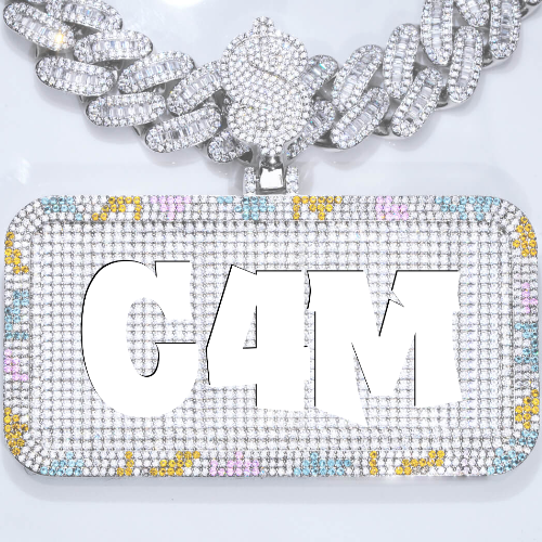 CUSTOM LETTER NECKLACE 3D COLORFUL SQUARE