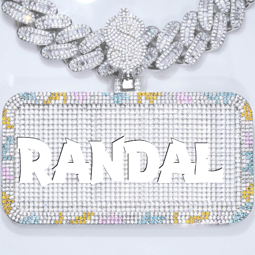 CUSTOM LETTER NECKLACE 3D COLORFUL SQUARE