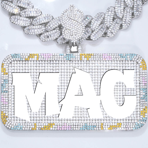 CUSTOM LETTER NECKLACE 3D COLORFUL SQUARE