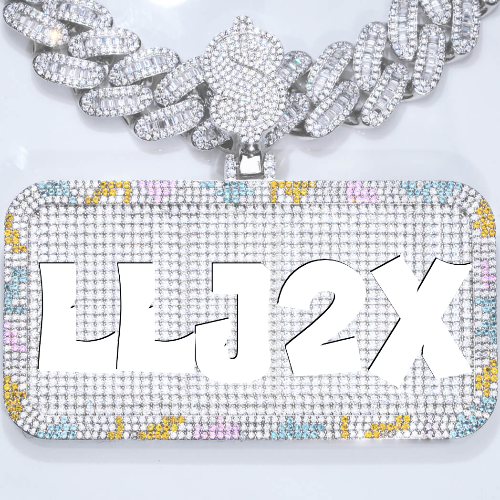 CUSTOM LETTER NECKLACE 3D COLORFUL SQUARE