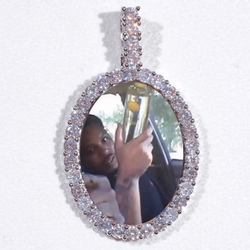 Large 3D Oval Custom Picture Pendant