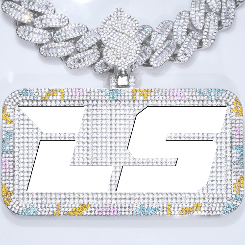 CUSTOM LETTER NECKLACE 3D COLORFUL SQUARE