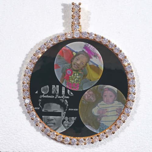LARGE 3D CIRCLE CUSTOM PICTURE PENDANT