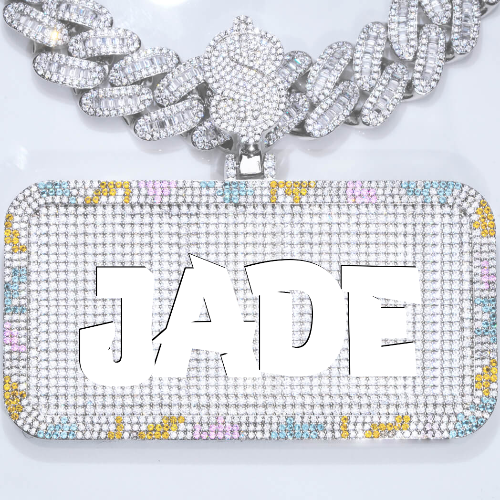 CUSTOM LETTER NECKLACE 3D COLORFUL SQUARE