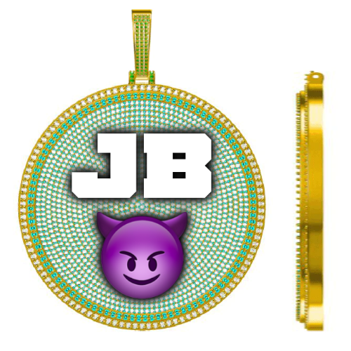 CUSTOM LETTER NECKLACE 3D BIG DISC
