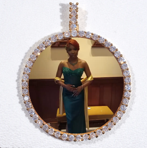 LARGE 3D CIRCLE CUSTOM PICTURE PENDANT