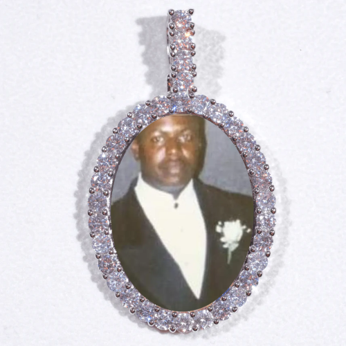 Large 3D Oval Custom Picture Pendant