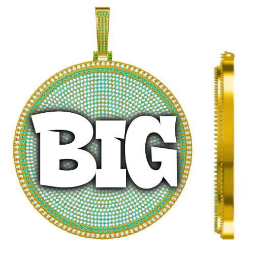 CUSTOM LETTER NECKLACE 3D BIG DISC
