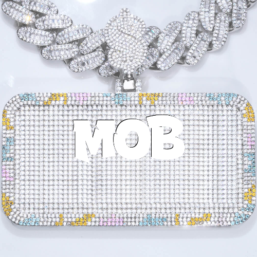 CUSTOM LETTER NECKLACE 3D COLORFUL SQUARE