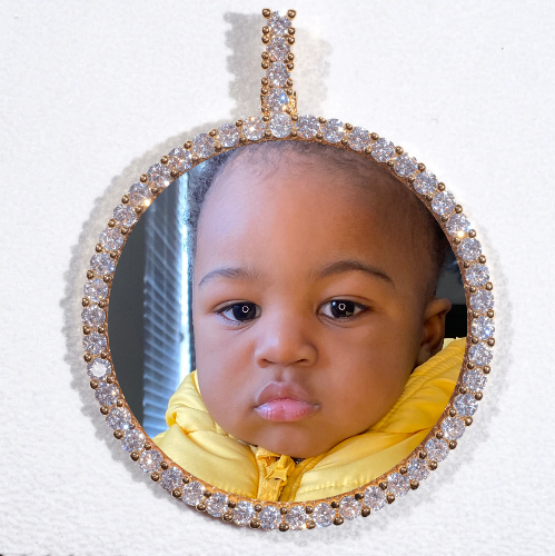 LARGE 3D CIRCLE CUSTOM PICTURE PENDANT