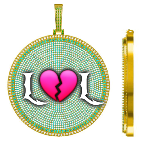 CUSTOM LETTER NECKLACE 3D BIG DISC