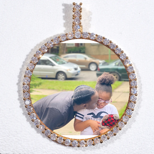 LARGE 3D CIRCLE CUSTOM PICTURE PENDANT