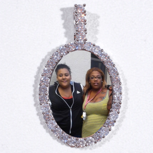 Large 3D Oval Custom Picture Pendant