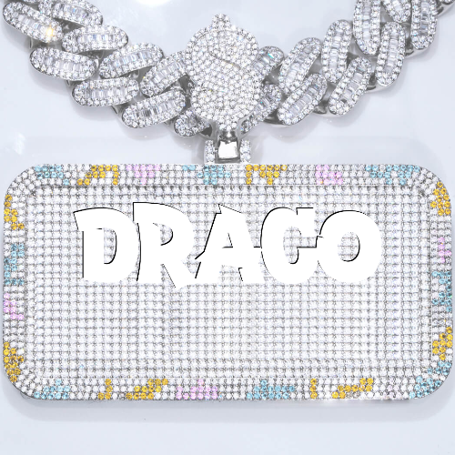 CUSTOM LETTER NECKLACE 3D COLORFUL SQUARE