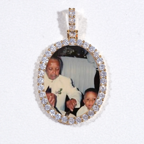 3D Oval Custom Picture Pendant