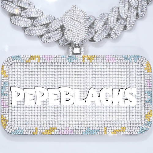 CUSTOM LETTER NECKLACE 3D COLORFUL SQUARE