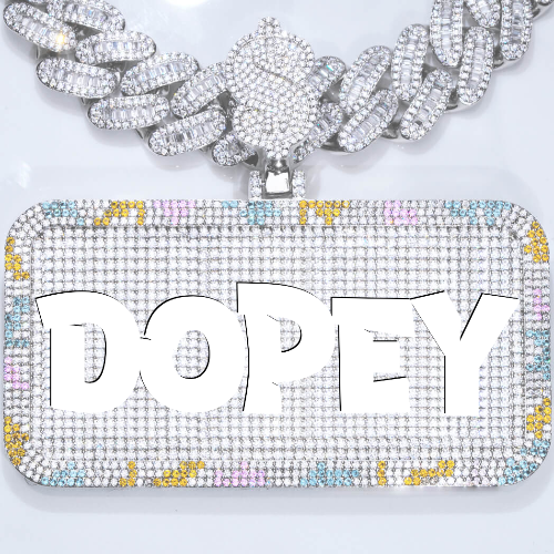 CUSTOM LETTER NECKLACE 3D COLORFUL SQUARE