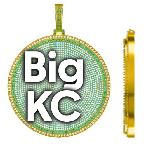 CUSTOM LETTER NECKLACE 3D BIG DISC