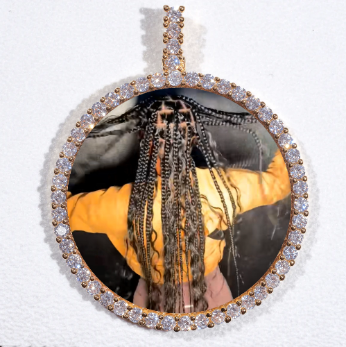 LARGE 3D CIRCLE CUSTOM PICTURE PENDANT