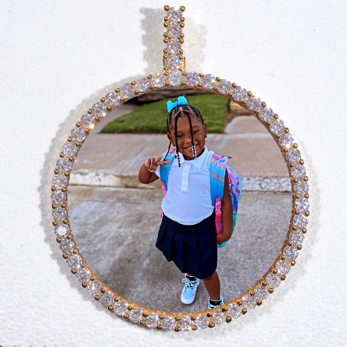LARGE 3D CIRCLE CUSTOM PICTURE PENDANT
