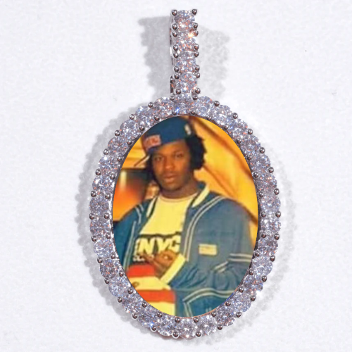Large 3D Oval Custom Picture Pendant