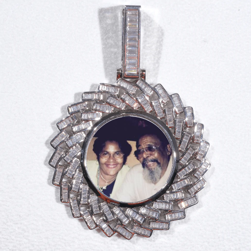 Large 3D Baguette Custom Picture Pendant