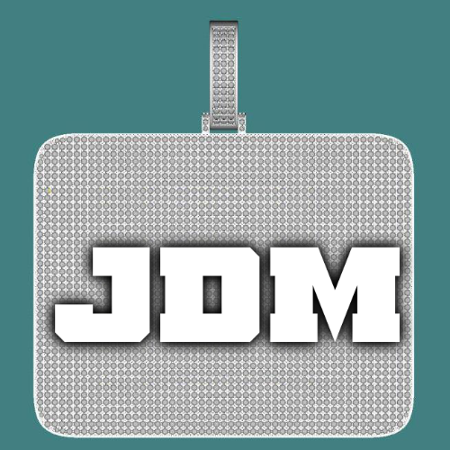 CUSTOM LETTER NECKLACE 3D BIG SQUARE