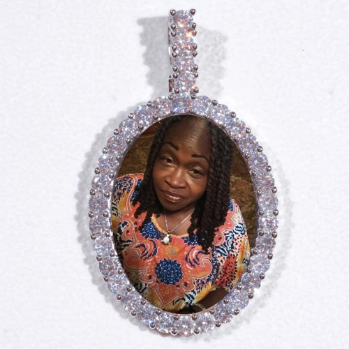 Large 3D Oval Custom Picture Pendant