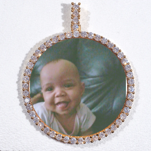 LARGE 3D CIRCLE CUSTOM PICTURE PENDANT