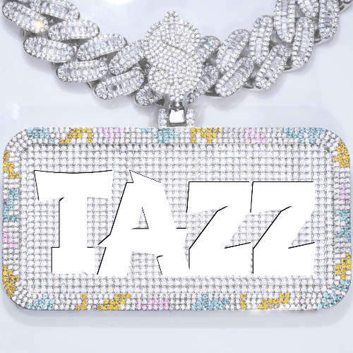 CUSTOM LETTER NECKLACE 3D COLORFUL SQUARE