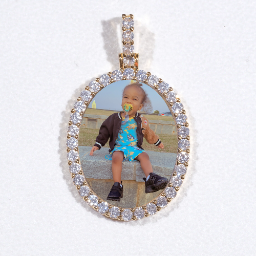3D Oval Custom Picture Pendant
