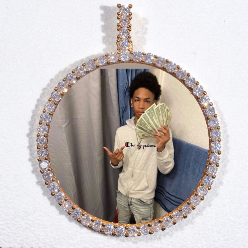 LARGE 3D CIRCLE CUSTOM PICTURE PENDANT