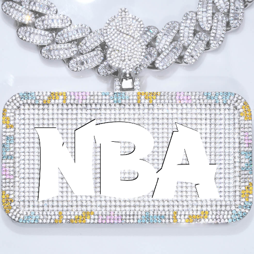CUSTOM LETTER NECKLACE 3D COLORFUL SQUARE