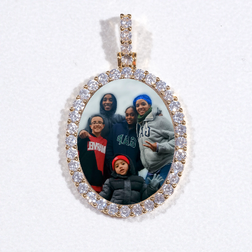 3D Oval Custom Picture Pendant