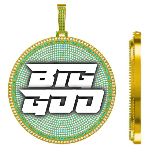 CUSTOM LETTER NECKLACE 3D BIG DISC