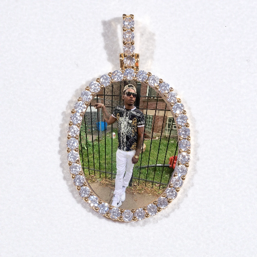 3D Oval Custom Picture Pendant