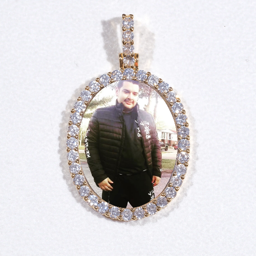 3D Oval Custom Picture Pendant