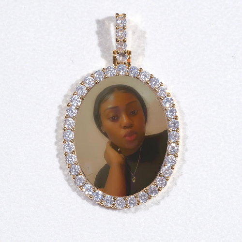 3D Oval Custom Picture Pendant