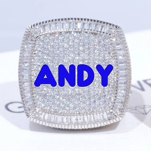 CUSTOM LETTER 3D ICED RING
