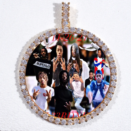 LARGE 3D CIRCLE CUSTOM PICTURE PENDANT