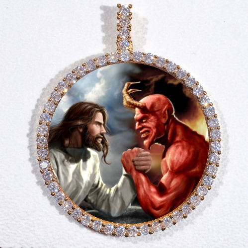LARGE 3D CIRCLE CUSTOM PICTURE PENDANT