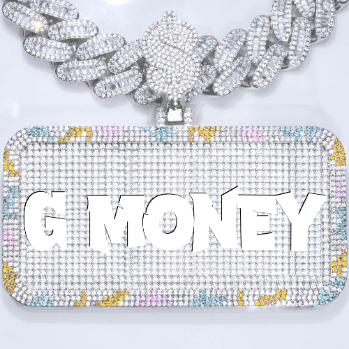 CUSTOM LETTER NECKLACE 3D COLORFUL SQUARE