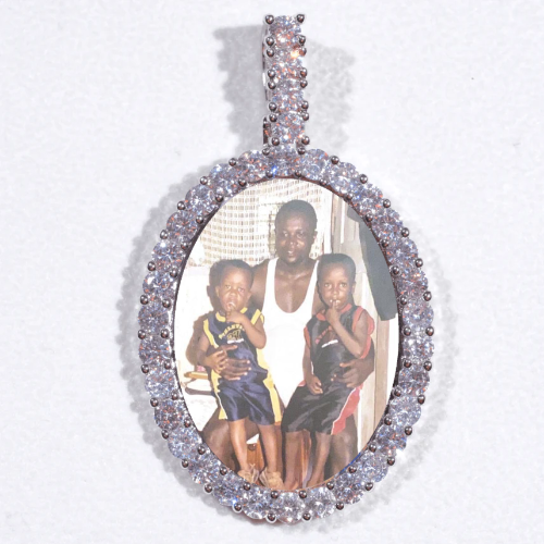 Large 3D Oval Custom Picture Pendant