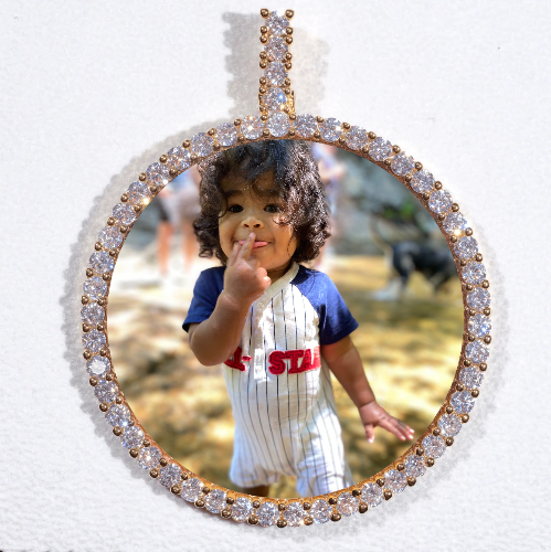 LARGE 3D CIRCLE CUSTOM PICTURE PENDANT