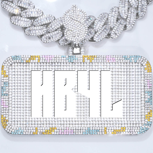 CUSTOM LETTER NECKLACE 3D COLORFUL SQUARE