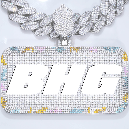 CUSTOM LETTER NECKLACE 3D COLORFUL SQUARE