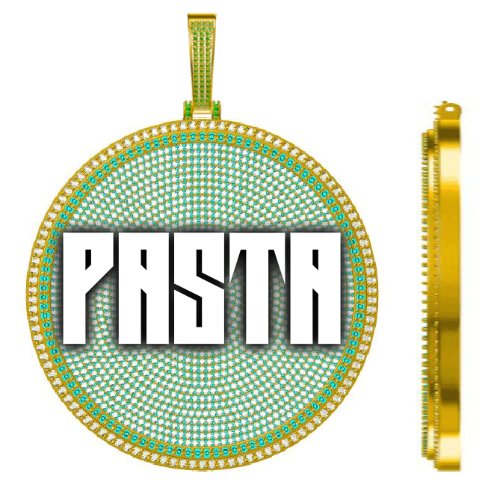 CUSTOM LETTER NECKLACE 3D BIG DISC